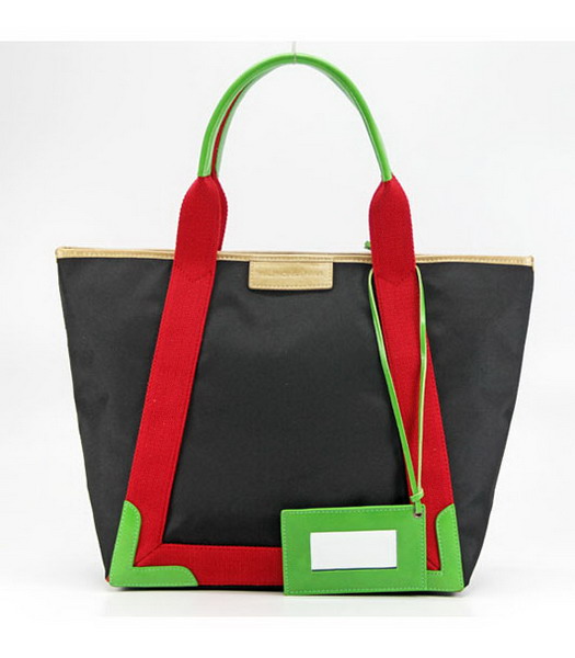 Balenciaga Canvas Tote Bag con Cuoio Fodera in Black